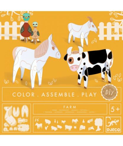 Djeco | Art & Craft | Animals Kit DIY | Farm | Houten Aap