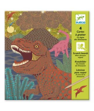 Djeco | Kraskaarten | Dinosaurus | Houten Aap