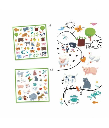 Djeco | Papieren stickers | Dieren | Houten Aap