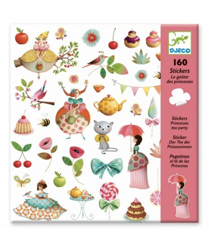 Djeco | Papieren stickers | Prinsessen thee party | Houten Aap