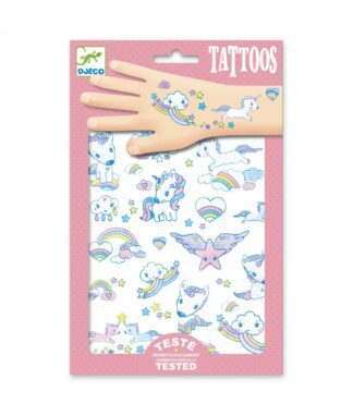 Djeco | Tattoos | Glittertattoos | Eenhoorns | Houten Aap