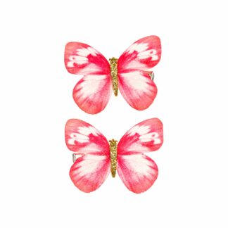 Souza | Haarklemmetjes Suzy, vlinder rood (2 stuks/kaartje, 1 kaartje) | Houten Aap