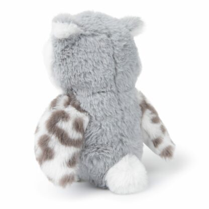 WWF | Eco | Fluffy grijze uil | 15 cm | Houten Aap