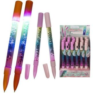 Pen Glitter + Light 15cm | Donkerroze | Houten Aap