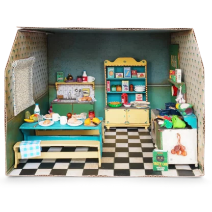 Het Muizenhuis | Kartonnen miniatuur keuken | Houten Aap