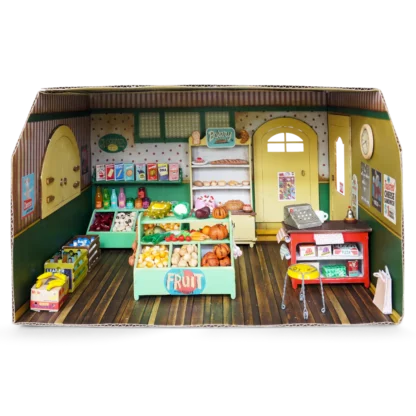 Het Muizenhuis | Kartonnen miniatuur winkel | Houten Aap